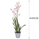 Orchidea Artificiali Oncidium con Vaso Altezza 40 cm Rosa-2