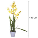 Orchidea Artificiali Oncidium con Vaso Altezza 40 cm Giallo-2