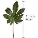 4 Foglie di Aralia Artificiale Altezza 66 cm Verde-2