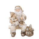 Statuina Babbo Natale Seduto con Bimba 16,5 cm in Resina-1