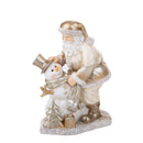 Statuina Babbo Natale con Pupazzo Neve 18,5 cm in Resina-1