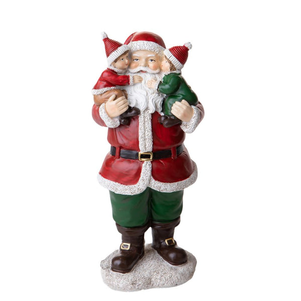 Statuina Babbo Natale con Bambini 21 cm in Resina online