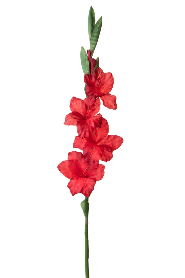 acquista Set 4 künstliche Gladiolenblumen Höhe 85 cm Rot