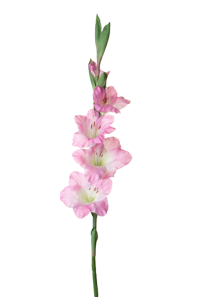 2 Fiori Artificiali di Gladiolo Altezza 85 cm Rosa-1