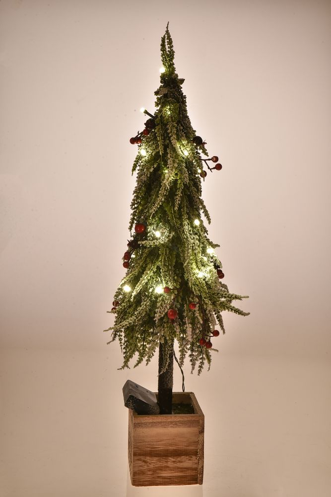 Mini Albero di Natale Decorativo con Led 65 cm Abete Verde-4