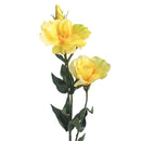 4 Lisianthus Artificiali Composto da 3 Fiori Altezza 75 cm Giallo-1