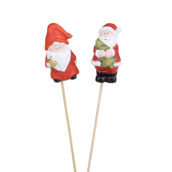 Set 12 Rametti Decorativi Babbo Natale Elfo 7 cm in Sintetico sconto