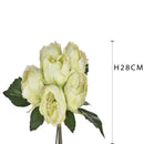 2 Mazzi di Peonie con 6 Fiori Artificiali Altezza 28 cm Verde-2