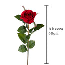 4 Rose Artificiali Bacarat Altezza 67 cm Rosso-2