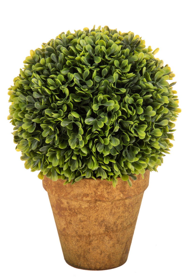 Sfera Bossolo/Buxus Artificiale con Vaso Altezza 23 cm Verde-1