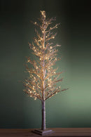 Mini Albero di Natale Decorativo Larice con Led 150 cm in Plastica Champagne-1