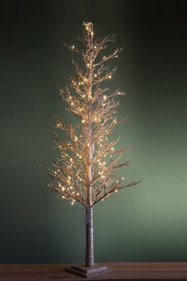 Mini Albero di Natale Decorativo Larice con Led 150 cm in Plastica Champagne online