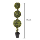 Bossolo Artificiale 3 Sfere con Vaso Altezza 150 cm Verde-2