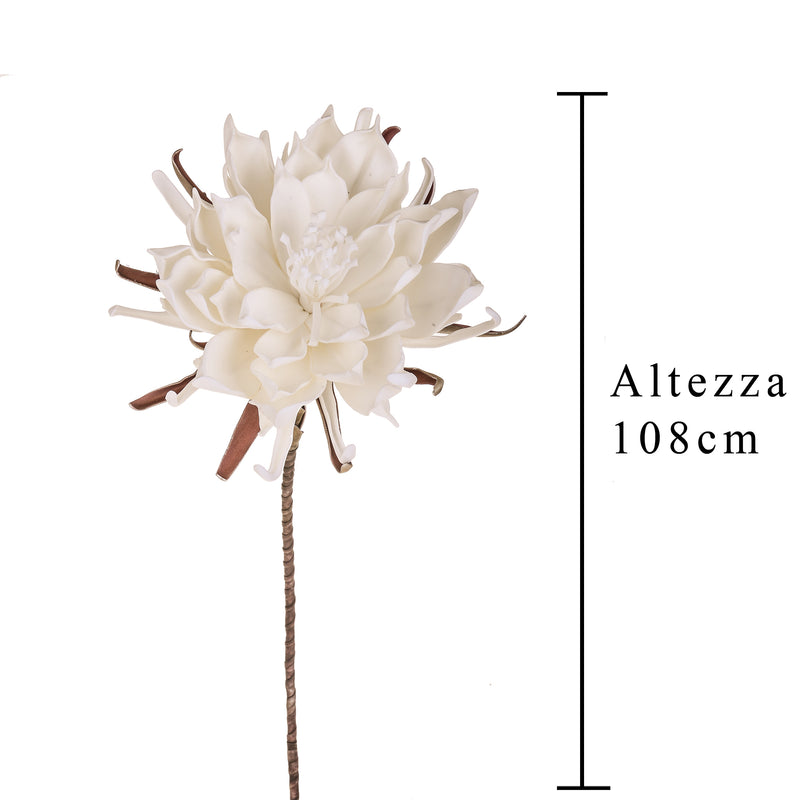 Fiori di Ninfea Artificiali Altezza 108 cm Bianco-2