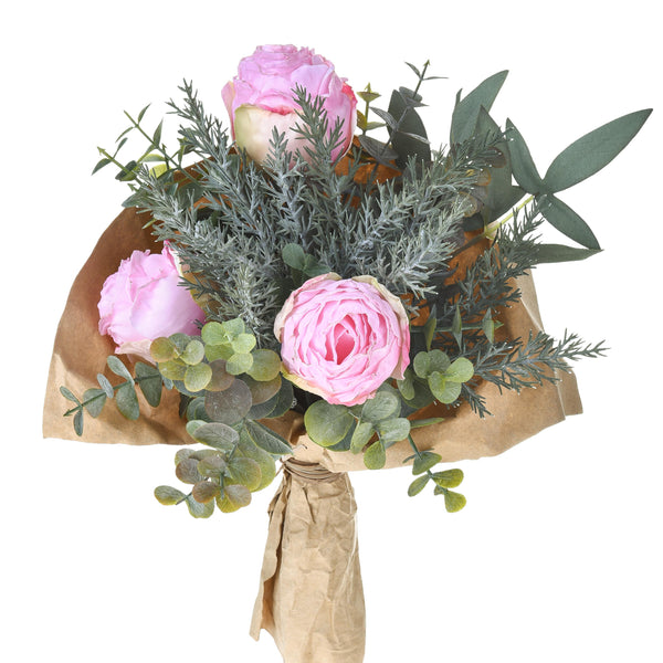 Set 4 Romantischer Kunststrauß mit Rosen Höhe 30 cm Rosa acquista