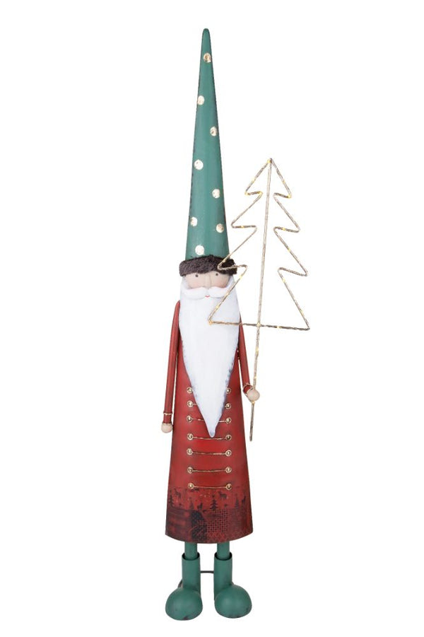 prezzo Statuina Babbo Natale con Alberto Led 94 cm in Metallo