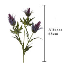 4 Pianta Artificiale di Eringium Composta da 3 Fiori Altezza 68 cm Viola-2