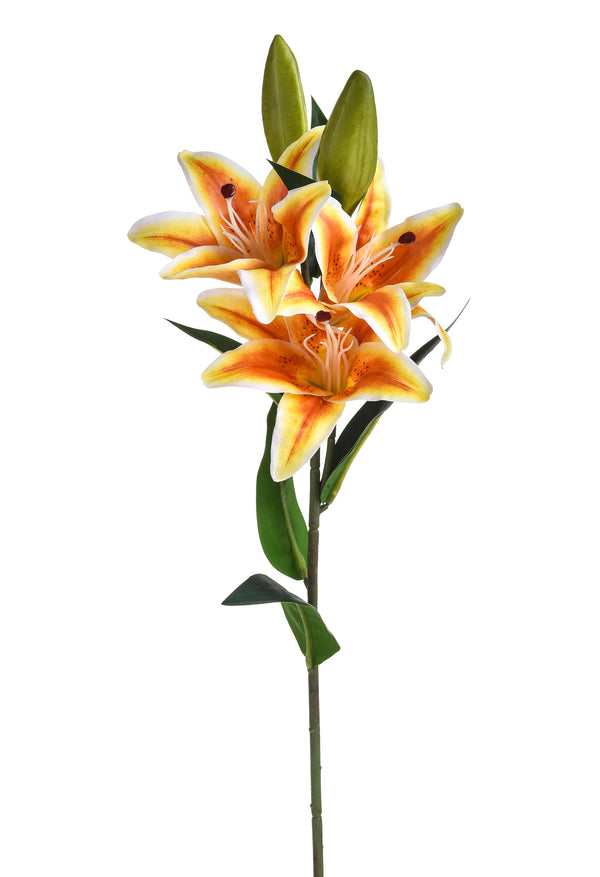 sconto Set 4 Künstliche Lilium Stargaze Bestehend aus 3 Blumen Höhe 67 cm Orange