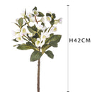 2 Rami Artificiali di Helleborus Altezza 42 cm Bianco-2