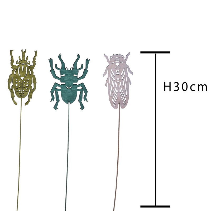 12 Pick Artificiali con Cicala, Scarabeo e Coleottero Altezza 30 cm -2