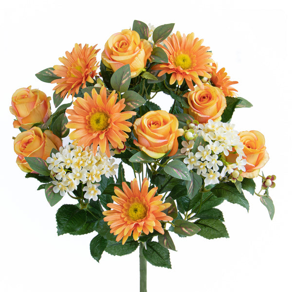 Set 2 Künstlicher Rosen-/Gerbera-Strauß für 16 gelbe Blumen online