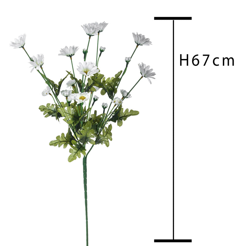 4 Mazzetto di Margherita Composta da 4 Fiori Artificiali Altezza67 cm Bianco-2