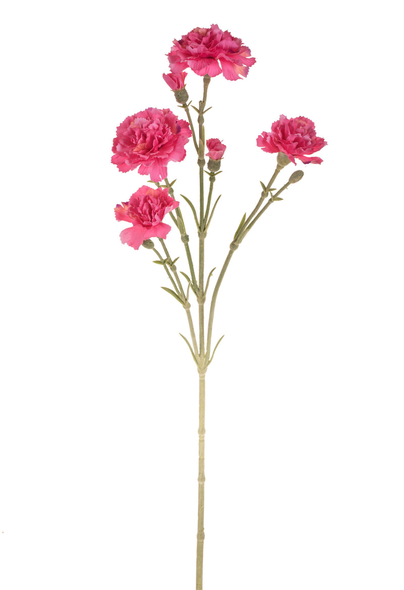 4 Fiori Artificiali di Garofanello Altezza 62 cm Rosa-1