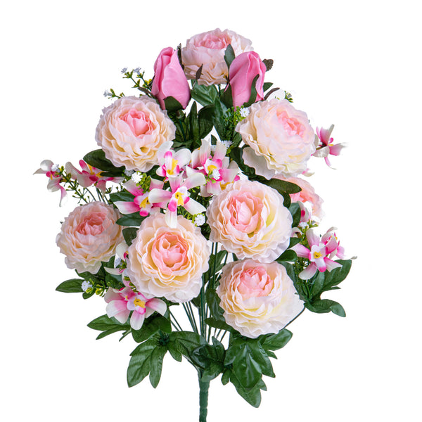 Set 2 künstliche Ranunkeln/Orchideen-Bouquet X 18 50 cm sconto