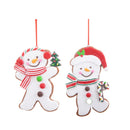 Set 8 Addobbi Natalizi Pupazzi di Neve da Appendere 13,5 cm in Plastica-1