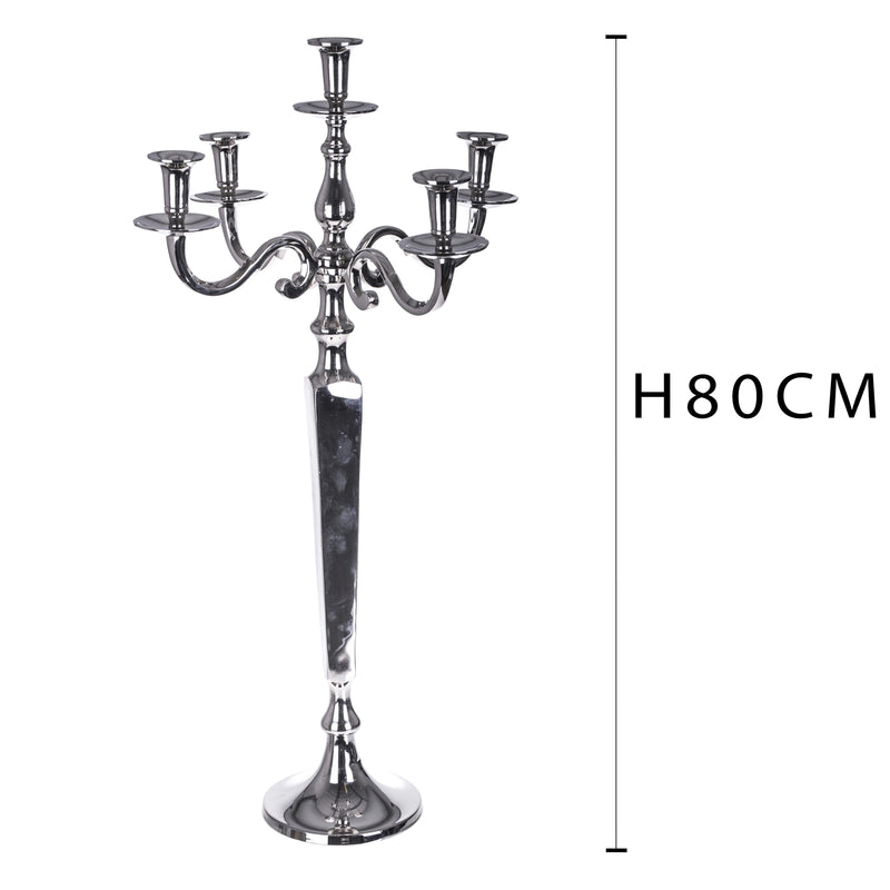 Candelabro in Metallo Composto da 5 Bracci Altezza 80 cm-2