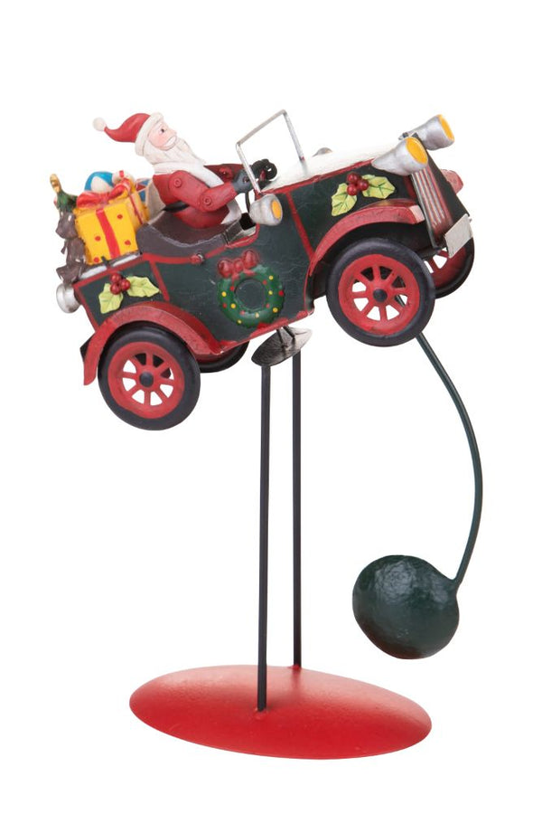 acquista Statuina Babbo Natale con Auto 30 cm in Metallo