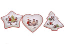 Set 3 Piatti Decorativi Natalizi Ø 10 cm in Ceramica-1