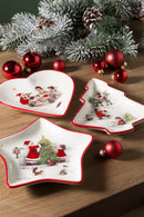 Set 3 Piatti Decorativi Natalizi Ø 10 cm in Ceramica-3