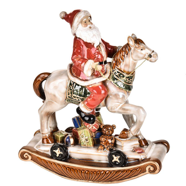 Statuina Babbo Natale 36 cm in Porcellana sconto