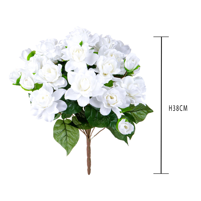 Bouquet Artificiale di Gardenia Altezza 38 cm Bianco-2