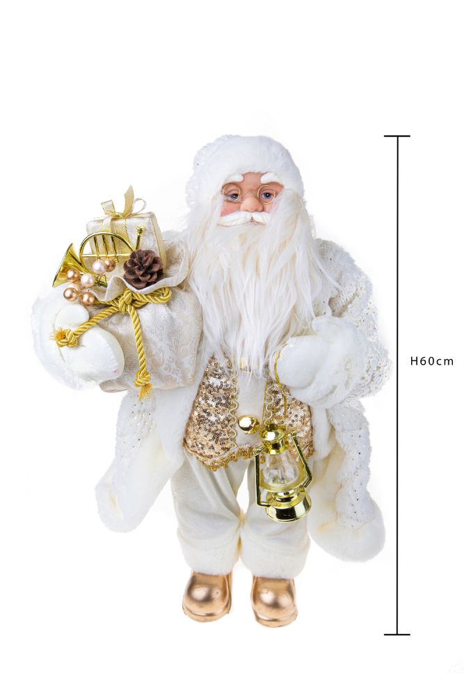 Pupazzo Babbo Natale con Doni 60 cm in Tessuto e Plastica-2