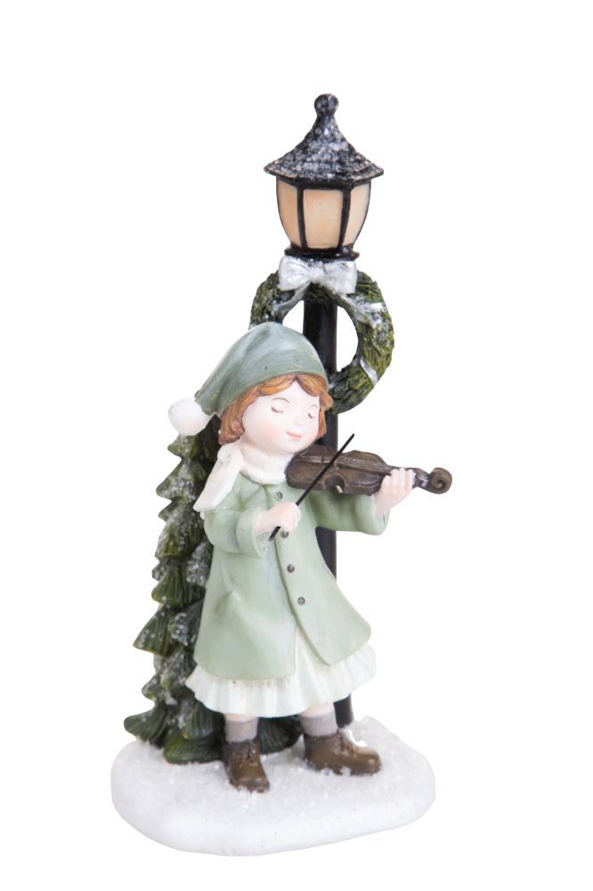 Statuina Bambina con Violino 20 cm in Resina-2