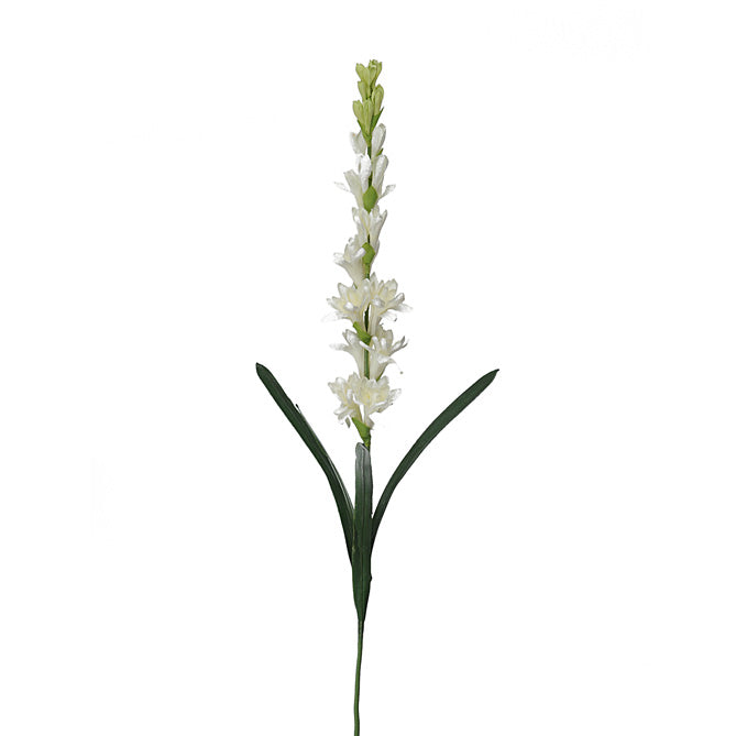 2 Fiori Artificiali di Tuberosa Altezza 90 cm Bianco-1