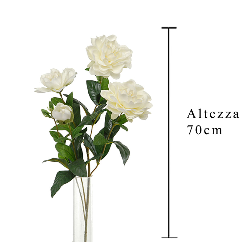 2 Rami Artificiali di Gardenia Altezza 70 cm Bianco-2