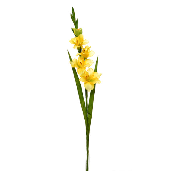 Set 8 künstliche Gladiolenblüten Mini Höhe 74 cm Gelb prezzo