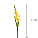 4 Fiori Artificiali di Gladiolo Mini Altezza 74 cm Giallo-2