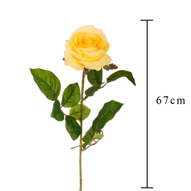 6 Rose Artificiali Singola Altezza 67 cm-2