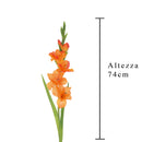 4 Fiori Artificiali di Gladiolo Mini Altezza 74 cm Arancio-2