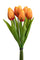 Set 4 Bündel mit 7 künstlichen Tulpen Höhe 37 cm Orange