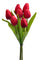 Set 4 Blumensträuße mit 7 künstlichen Tulpen, Höhe 37 cm, rot