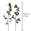 2 Rami Artificiali con Ciliegiea 11 Diramazioni Altezza 87 cm Rosa-2