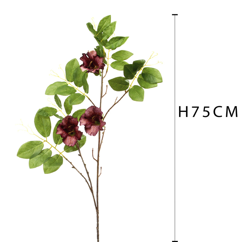 12 Cubea Artificiale con 3 Fiori H.75 cm Viola-2