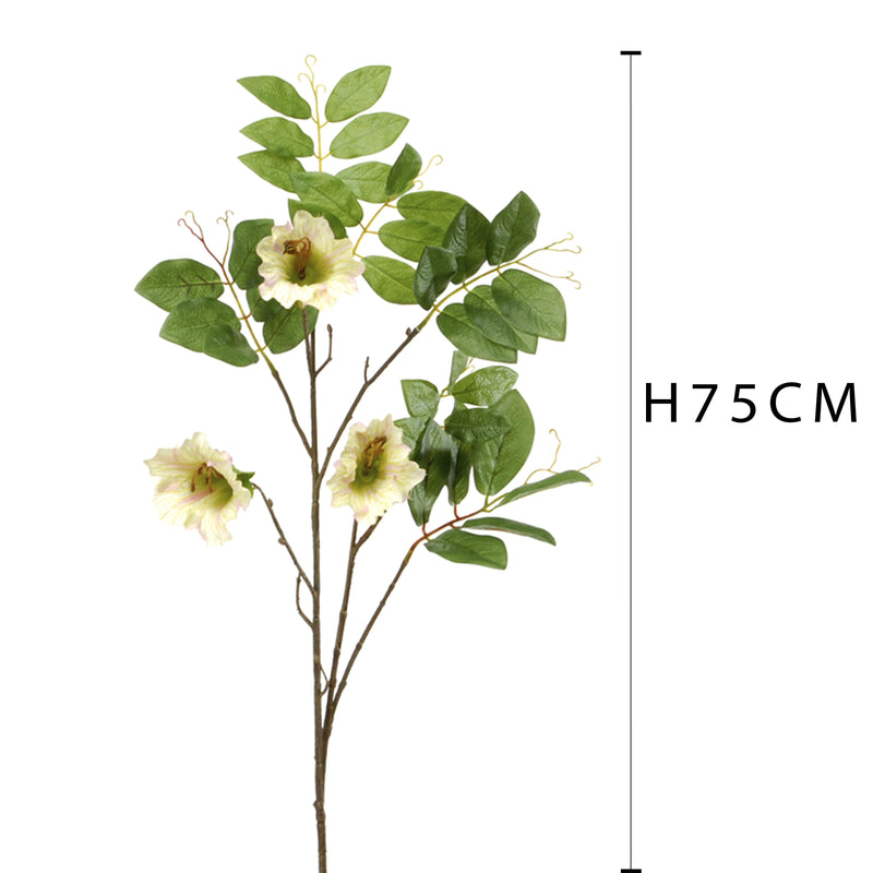 12 Cubea Artificiale con 3 Fiori H.75 cm Bianchi-2