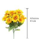 2 Bouquet Artificiali di Girasoli con 12 Fiori Artificiali Altezza 41 cm Giallo-2