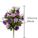 Bouquet Artificiale Composto di 14 Fiori Artificiali di Anemone Altezza 46 cm Viola-2